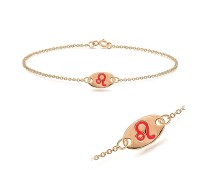 Rose Gold Plated Leo Silver Bracelet BRS-147-RO-GP